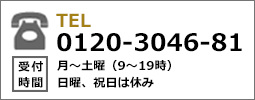 ���d�b�ł̂������@0120-3046-81�@��t���ԁF���`�y�j �i9�`18���j���j�A�j���͋x��